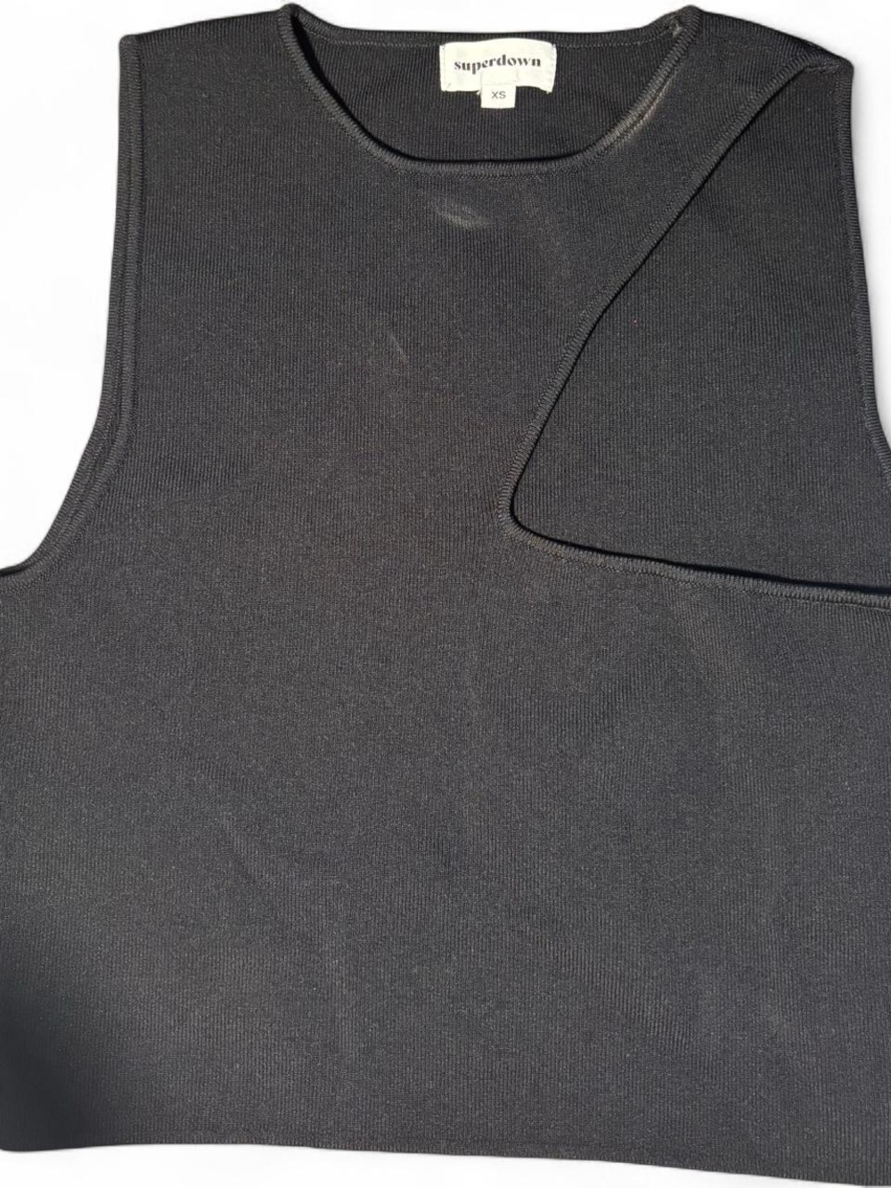 Superdown Black Cutout Crop Top